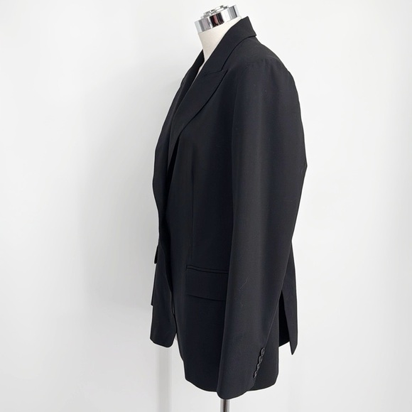 MaxMara Virgin Wool Two Button Blazer Size 14 Black Classic timeless - Picture 3 of 14